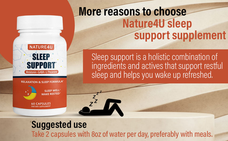 Nature4U Knockout Sleep Aid – 3-in-1 Extra Strength Blend with Time-Release Melatonin, L-Theanine & GABA – Deep Sleep, No Grogginess, Wake Up Recharged