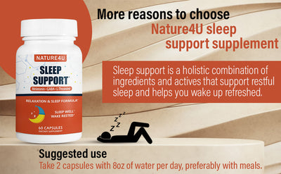 Nature4U Knockout Sleep Aid – 3-in-1 Extra Strength Blend with Time-Release Melatonin, L-Theanine & GABA – Deep Sleep, No Grogginess, Wake Up Recharged