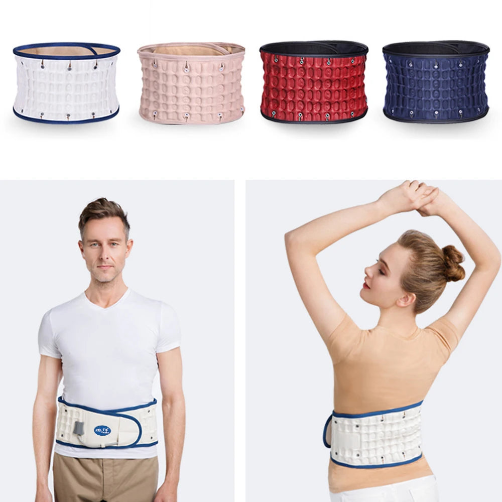 "Inflatable Back Decompression Belt – Lumbar Traction Device for Instant Back Pain Relief"