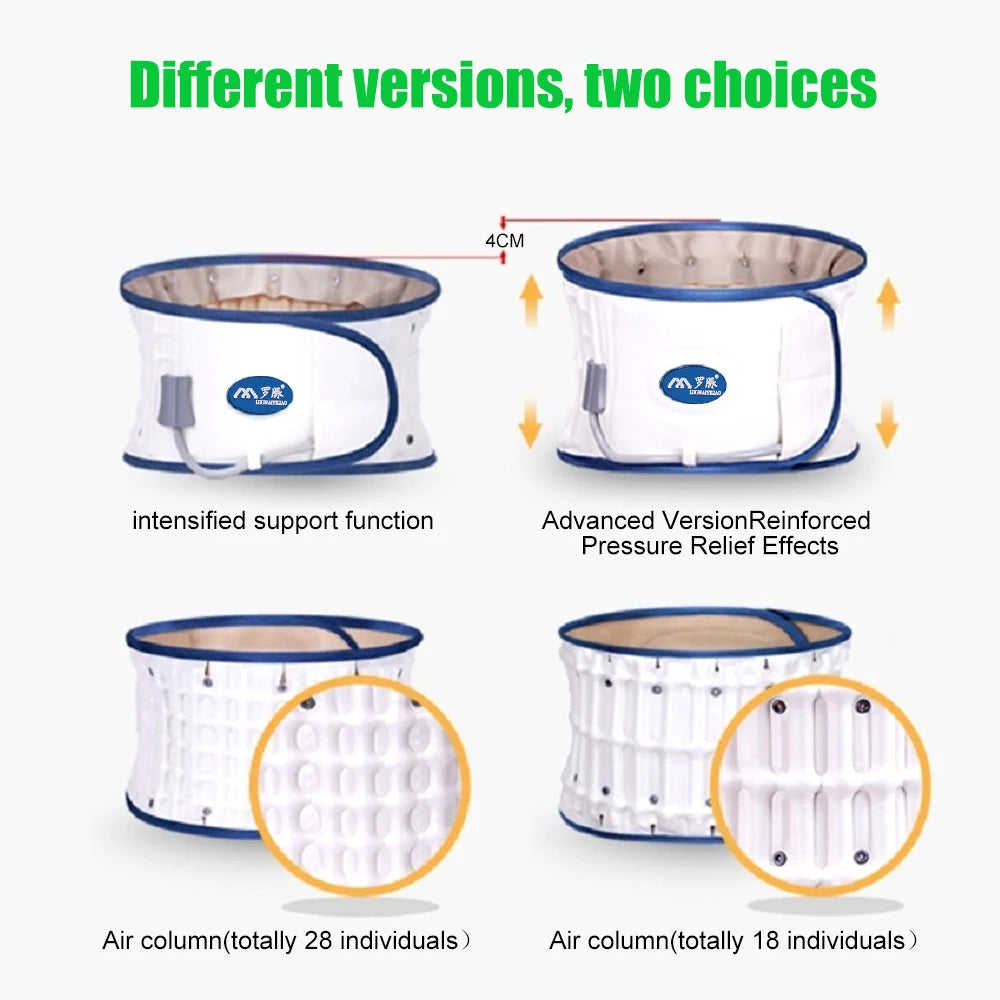 "Inflatable Back Decompression Belt – Lumbar Traction Device for Instant Back Pain Relief"