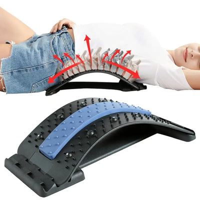 Back Stretcher Massage Equipment – Lumbar Support Device for Effective Back Pain Relief, Adjustable Self-Massage Stretching Tool