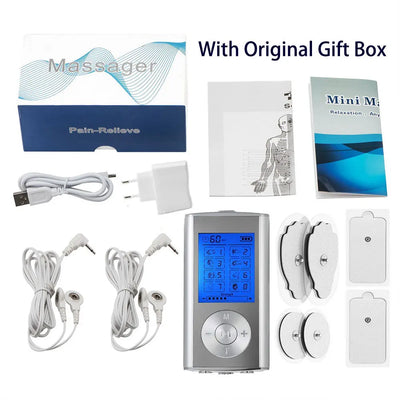 TENS EMS Unit – 8 Modes Digital Palm Device for Pain Relief, Muscle Therapy & Body Massager for Neck, Back, and Lumbar