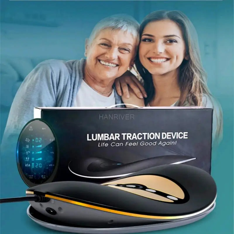 Electric Lumbar Traction Massager | Heated Back Pain Relief with Vibration, Air Stretch & Pulse Therapy – FDA Approved