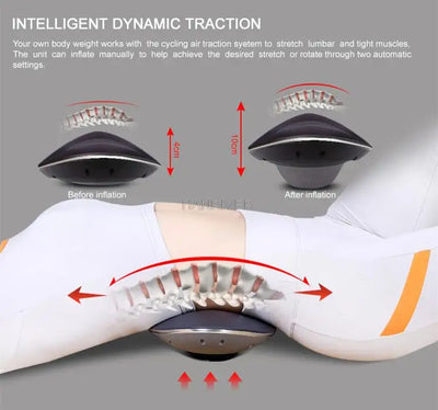Electric Lumbar Traction Massager | Heated Back Pain Relief with Vibration, Air Stretch & Pulse Therapy – FDA Approved