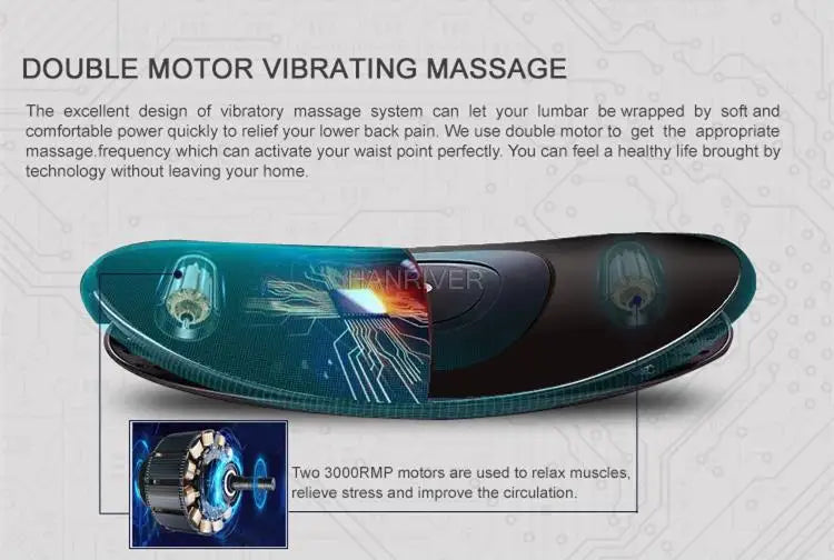 Electric Lumbar Traction Massager | Heated Back Pain Relief with Vibration, Air Stretch & Pulse Therapy – FDA Approved