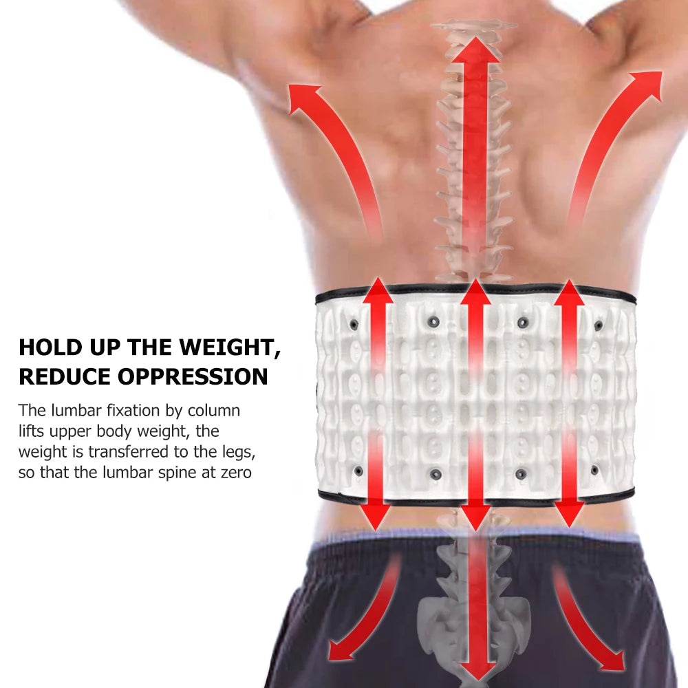 "Inflatable Back Decompression Belt – Lumbar Traction Device for Instant Back Pain Relief"