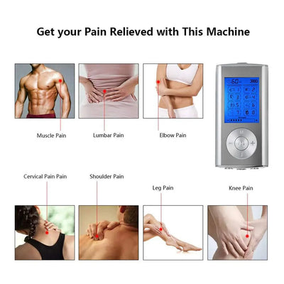 TENS EMS Unit – 8 Modes Digital Palm Device for Pain Relief, Muscle Therapy & Body Massager for Neck, Back, and Lumbar