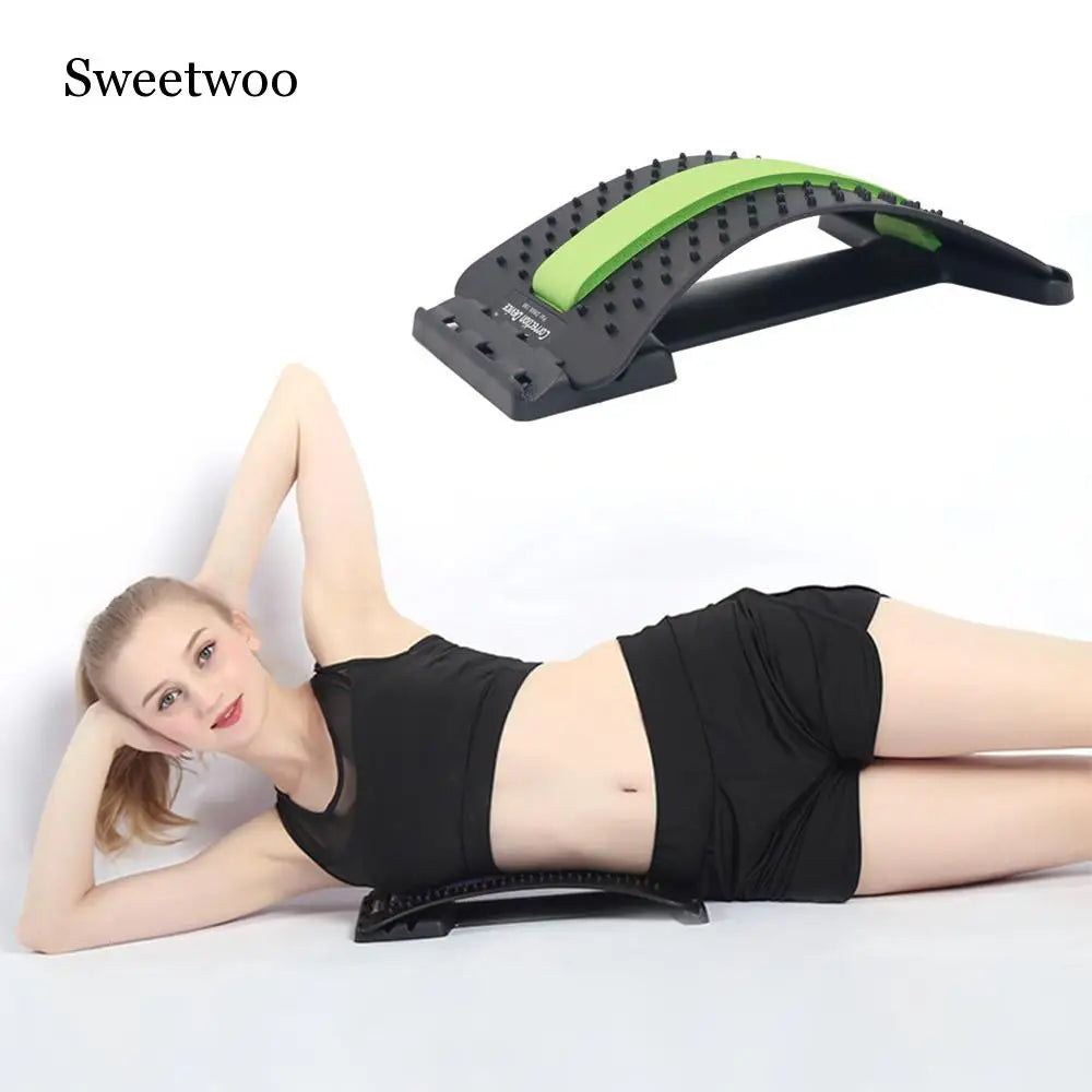 Spine Pain Relief Lumbar Traction Device – Back Stretching & Massage Board for Posture Correction and Disc Herniation Prevention