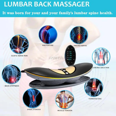 Electric Lumbar Traction Massager | Heated Back Pain Relief with Vibration, Air Stretch & Pulse Therapy – FDA Approved