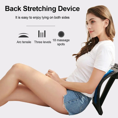 Back Stretcher Massage Equipment – Lumbar Support Device for Effective Back Pain Relief, Adjustable Self-Massage Stretching Tool