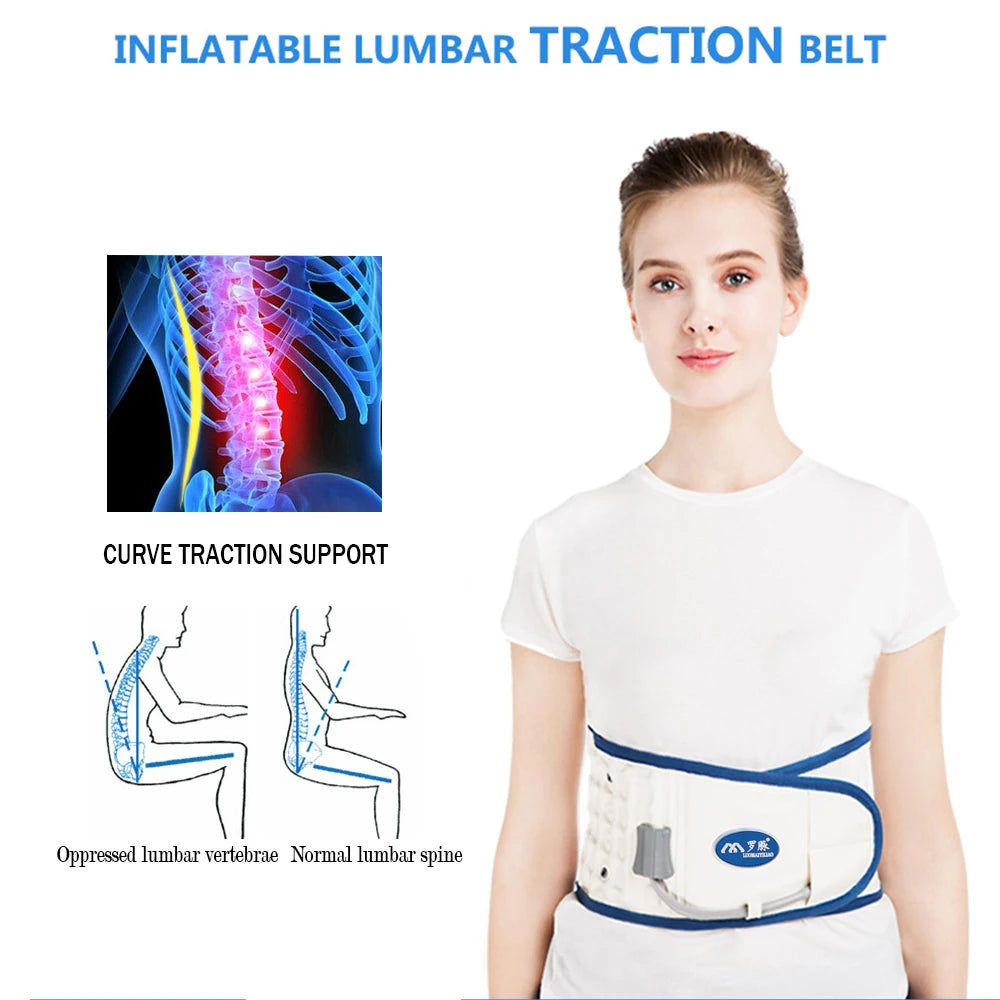 "Inflatable Back Decompression Belt – Lumbar Traction Device for Instant Back Pain Relief"