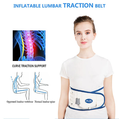 "Inflatable Back Decompression Belt – Lumbar Traction Device for Instant Back Pain Relief"