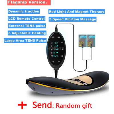Electric Lumbar Traction Massager | Heated Back Pain Relief with Vibration, Air Stretch & Pulse Therapy – FDA Approved