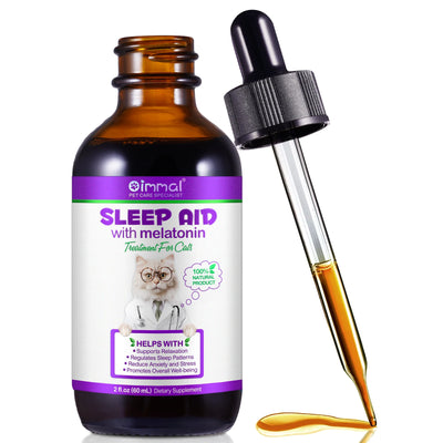 Sleep Support Drops for Cats – Calm Anxiety, End Restlessness & Help Them Sleep Like a Baby Lion  100% Natural Liquid with Melatonin + Valerian + Ashwagandha  Easy-to-use drops that kick in fast & calm even the most anxious kitty