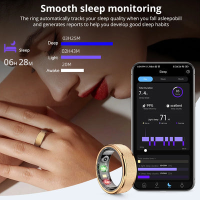 COLMI R10 Smart Ring – Health & Sleep Monitor with Charging Case, 5ATM Waterproof, Compatible with Xiaomi Phones – Activity Tracker for Men & Women