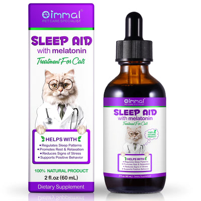 Sleep Support Drops for Cats – Calm Anxiety, End Restlessness & Help Them Sleep Like a Baby Lion  100% Natural Liquid with Melatonin + Valerian + Ashwagandha  Easy-to-use drops that kick in fast & calm even the most anxious kitty