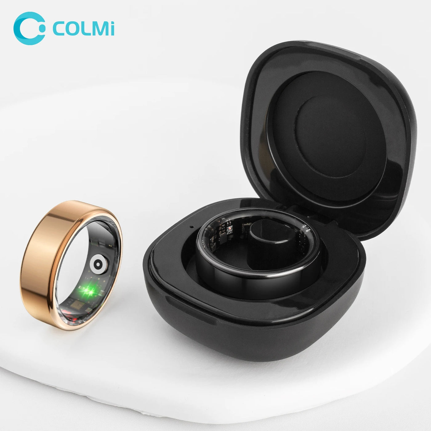 2024 COLMI R02 Smart Ring with Charging Case – 39 Days Battery Life, Health Monitor, 5ATM Waterproof for Men & Women