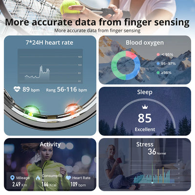 COLMI R10 Smart Ring – Health & Sleep Monitor with Charging Case, 5ATM Waterproof, Compatible with Xiaomi Phones – Activity Tracker for Men & Women