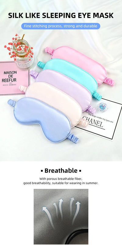Imitated Silk Sleep Eye Mask – Portable Travel Eyepatch for Relaxation, Naps & Night Sleep – Comfortable, Breathable Eye Cover