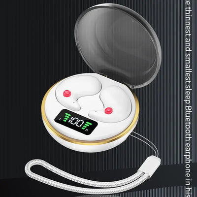 Invisible Bluetooth Earbuds with Charging Case – BY-8 Semi In-Ear Wireless Sleep Headphones for Yoga, Travel, and Relaxation