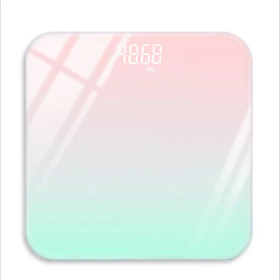 "Track Your Progress in Style with the Rainbow Gradient LCD Electronic Body Scale – Intelligent, Rechargeable, Accurate Weight Measurement"