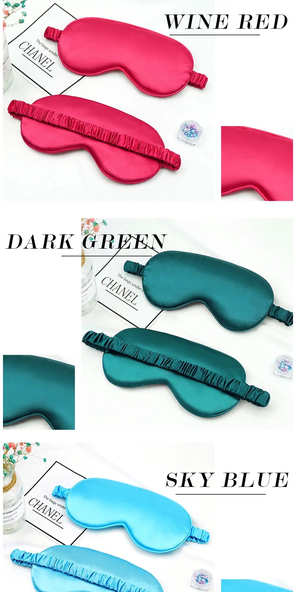 Imitated Silk Sleep Eye Mask – Portable Travel Eyepatch for Relaxation, Naps & Night Sleep – Comfortable, Breathable Eye Cover