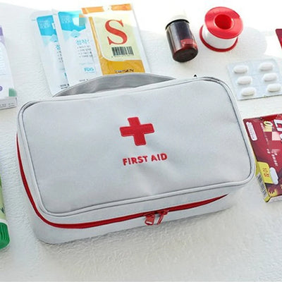 Portable First Aid Kit Bag – Health Medicine Storage Emergency Kit – Oxford Cloth Travel Medical Bag for Outdoor & Travel Use (Red)