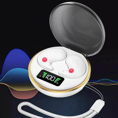 Invisible Bluetooth Earbuds with Charging Case – BY-8 Semi In-Ear Wireless Sleep Headphones for Yoga, Travel, and Relaxation