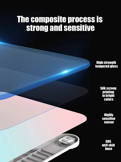 "Track Your Progress in Style with the Rainbow Gradient LCD Electronic Body Scale – Intelligent, Rechargeable, Accurate Weight Measurement"