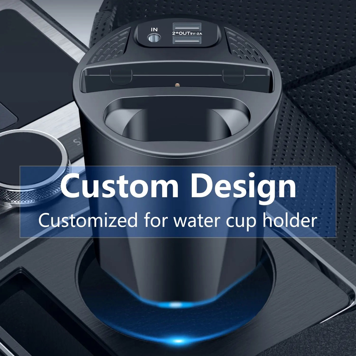 4-in-1 Wireless Car Charging Cup – Fast 15W Qi Charger for iPhone, AirPods & More – Sleek Cupholder Design + Type-C Port