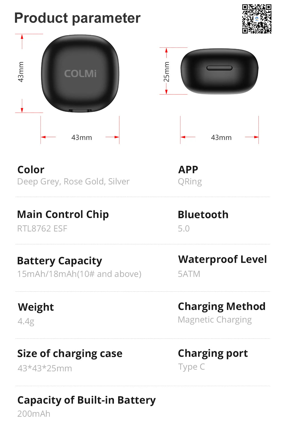 "COLMI R10 Smart Ring with Charging Case – Health & Sleep Monitor, 5ATM Waterproof, Multi-Sport Modes"