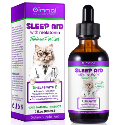 Sleep Support Drops for Cats – Calm Anxiety, End Restlessness & Help Them Sleep Like a Baby Lion  100% Natural Liquid with Melatonin + Valerian + Ashwagandha  Easy-to-use drops that kick in fast & calm even the most anxious kitty