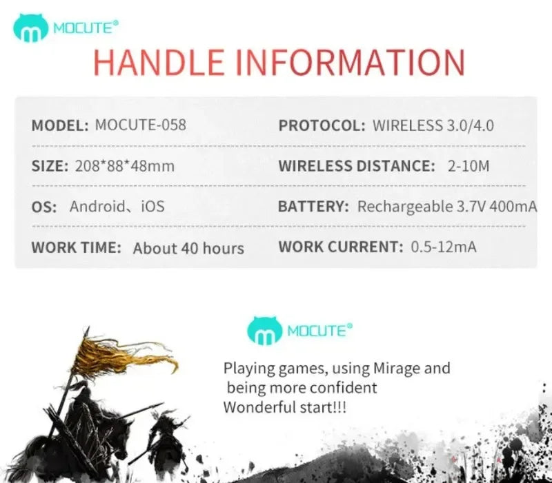 Total Control in Your Pocket — Meet the MOCUTE-058 Wireless Gamepad  Tired of sloppy touchscreen controls? MOCUTE-058 isn’t just a gamepad — it’s your secret weapon. Whether you're on Android, iOS, or even PC… you're walking into battle with an edge