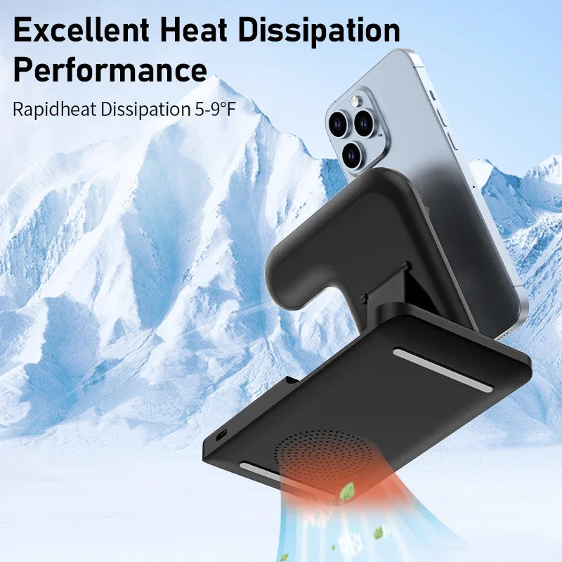 3-in-1 Foldable Wireless Charging Stand – Fast Qi Dock for iPhone 15/14/13/12, Apple Watch & AirPods – Compact Travel Station with LED Light