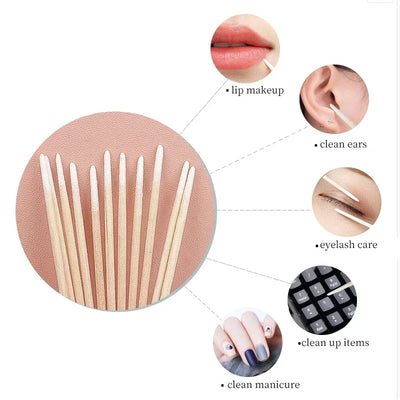 100/300pcs Double Head Cotton Swabs – Premium Makeup & Cleaning Buds for Nose, Ears, and Health Care