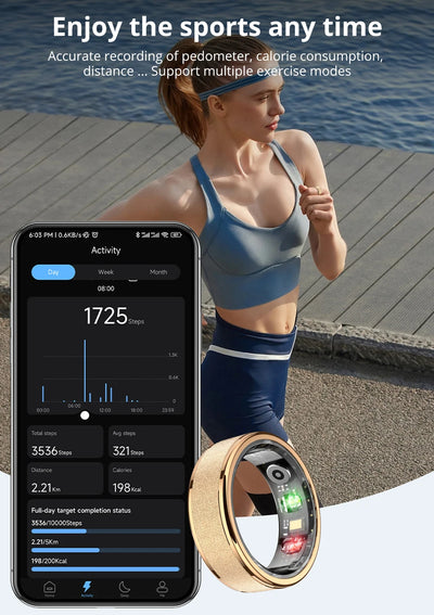 "COLMI R10 Smart Ring with Charging Case – Health & Sleep Monitor, 5ATM Waterproof, Multi-Sport Modes"