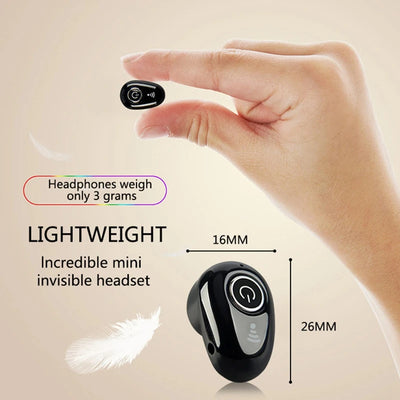 Invisible Single Ear Bluetooth 5.0 Headset | Ultra-Light, Wireless In-Ear Earbud for Music, Running & Relaxation