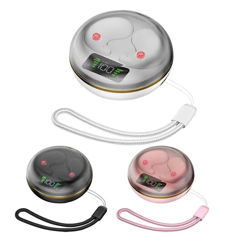 Invisible Bluetooth Earbuds with Charging Case – BY-8 Semi In-Ear Wireless Sleep Headphones for Yoga, Travel, and Relaxation