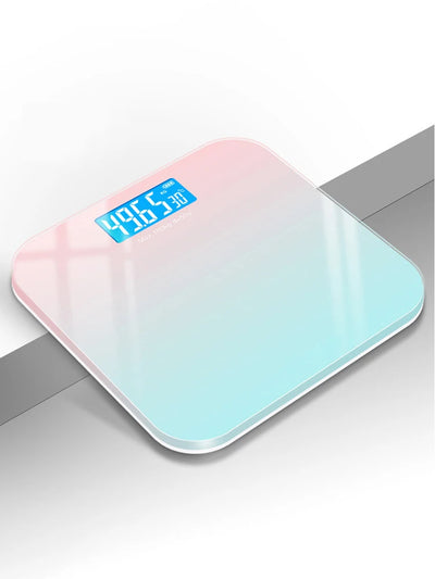 "Track Your Progress in Style with the Rainbow Gradient LCD Electronic Body Scale – Intelligent, Rechargeable, Accurate Weight Measurement"