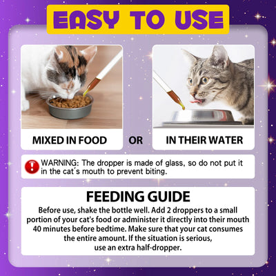 Sleep Support Drops for Cats – Calm Anxiety, End Restlessness & Help Them Sleep Like a Baby Lion  100% Natural Liquid with Melatonin + Valerian + Ashwagandha  Easy-to-use drops that kick in fast & calm even the most anxious kitty
