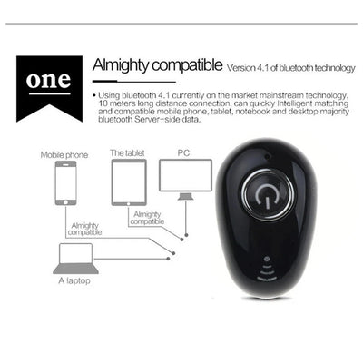 Invisible Single Ear Bluetooth 5.0 Headset | Ultra-Light, Wireless In-Ear Earbud for Music, Running & Relaxation