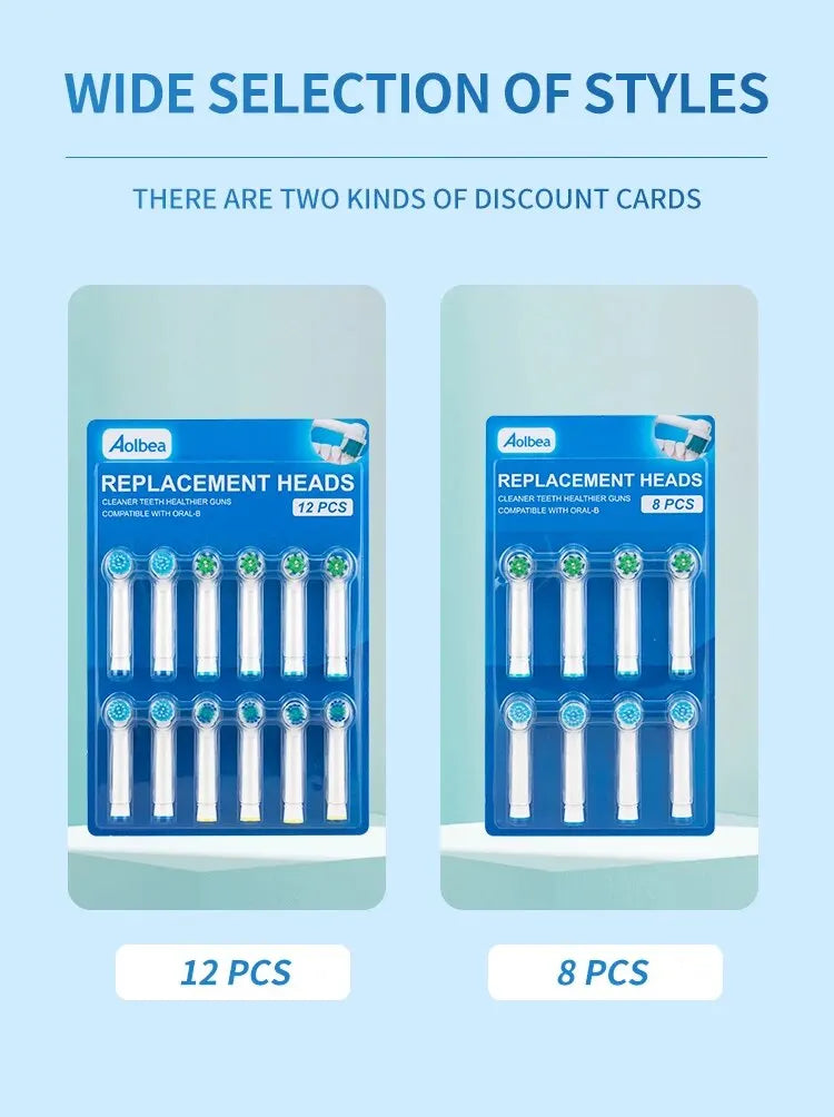 4pcs Replacement Brush Heads for Oral-B Electric Toothbrush – Compatible with Advance Power, Vitality, Precision Clean, Pro Health, Triumph, & 3D Excel