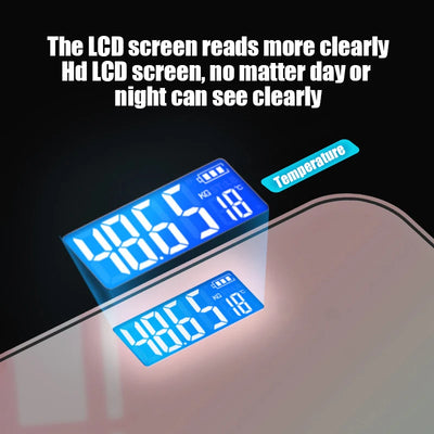 "Track Your Progress in Style with the Rainbow Gradient LCD Electronic Body Scale – Intelligent, Rechargeable, Accurate Weight Measurement"