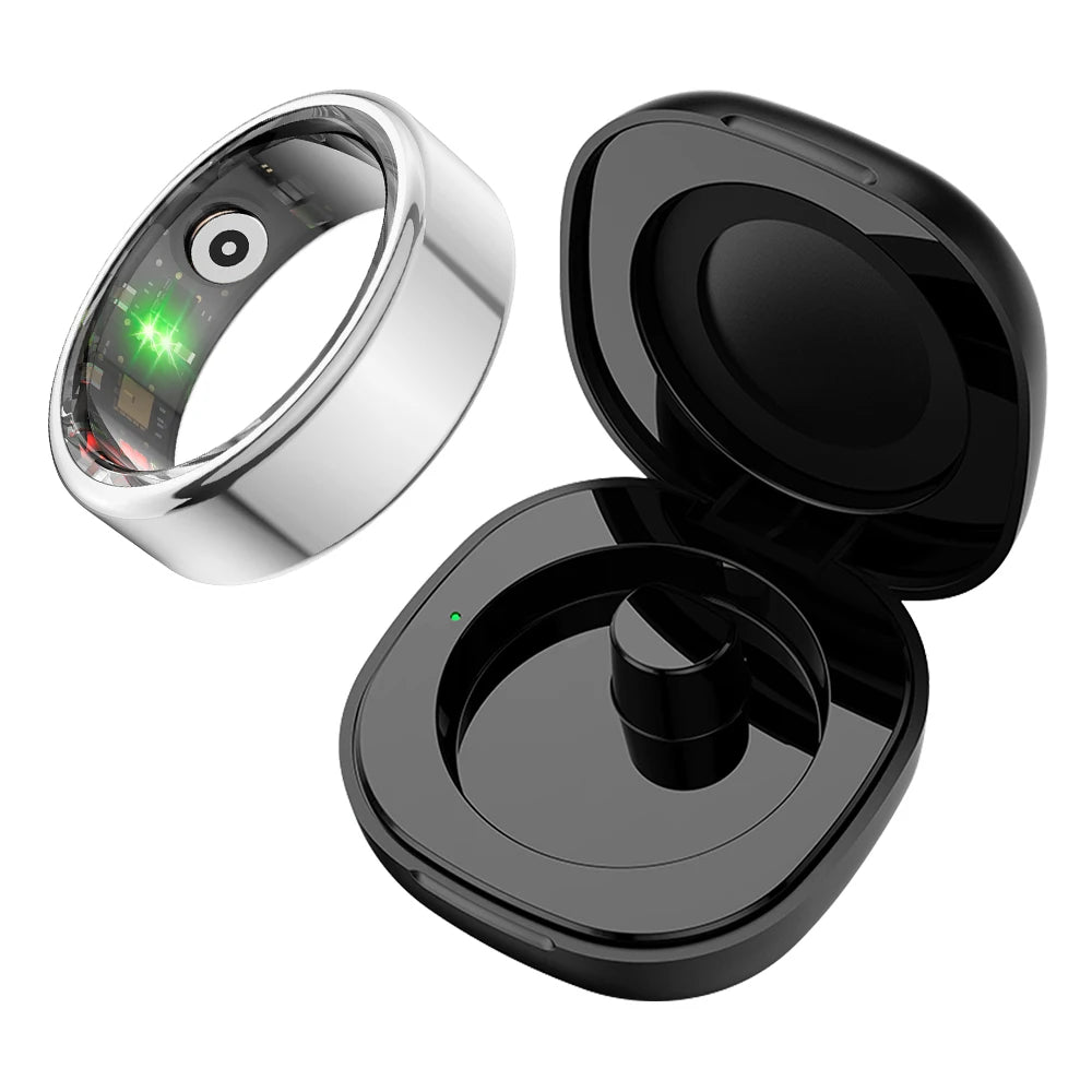 2024 COLMI R02 Smart Ring with Charging Case – 39 Days Battery Life, Health Monitor, 5ATM Waterproof for Men & Women