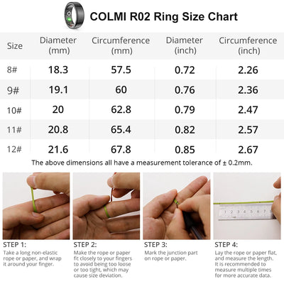 "COLMI R02 Smart Ring – Military Grade Titanium, Health Monitoring, Waterproof, Multi-Sport Modes"
