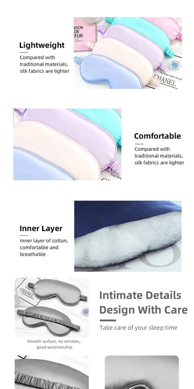 Imitated Silk Sleep Eye Mask – Portable Travel Eyepatch for Relaxation, Naps & Night Sleep – Comfortable, Breathable Eye Cover