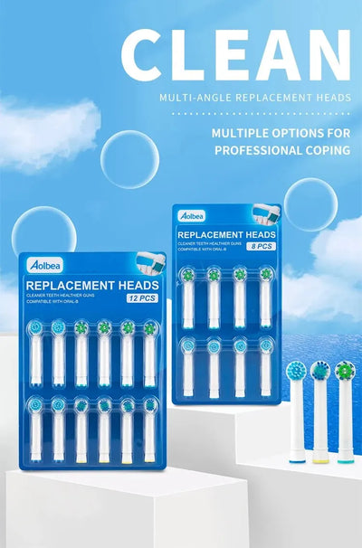 4pcs Replacement Brush Heads for Oral-B Electric Toothbrush – Compatible with Advance Power, Vitality, Precision Clean, Pro Health, Triumph, & 3D Excel