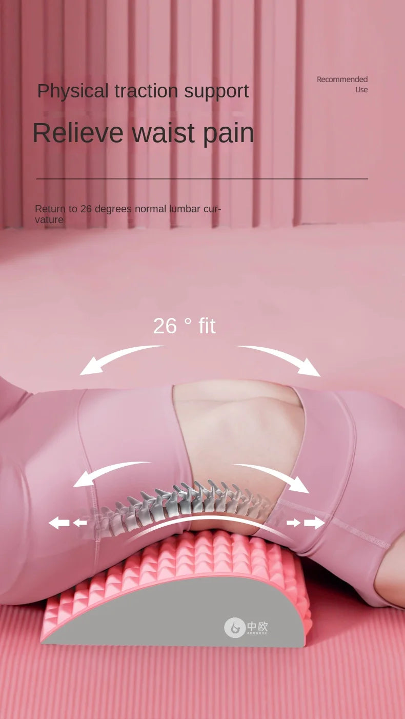 "Back Stretcher for Lower Back Pain Relief – Spine Aligner, Lumbar Decompression Massager for Sciatica & Herniated Discs"