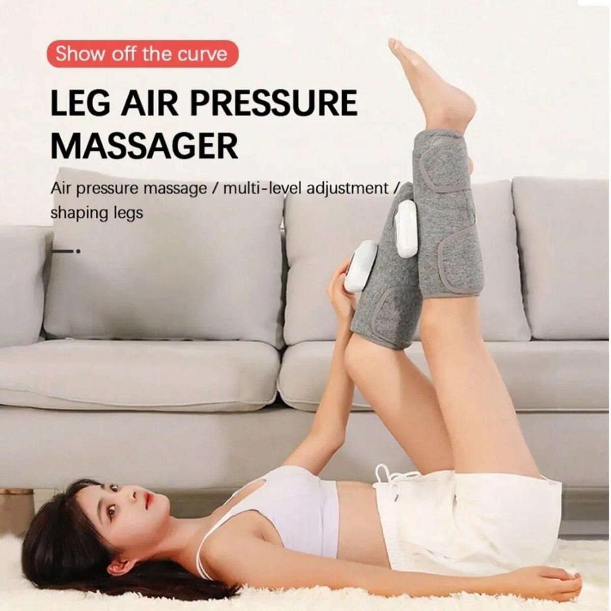 1pc Electric Leg Massager – Wireless Rechargeable Air Compression Calf Massager for Leg Muscle Relief & Relaxation
