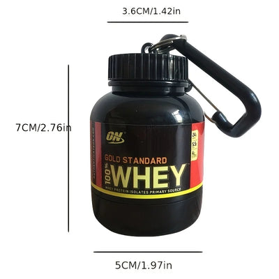 100ML Mini Portable Protein Container Bottle – Outdoor Sports Powder Bottle with Whey Keychain & Health Funnel